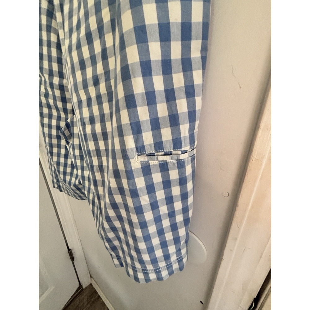 Roundtree & York Light Blue White Checked Flat Front Slash Pocket Shorts 42x11 - Picture 6 of 9